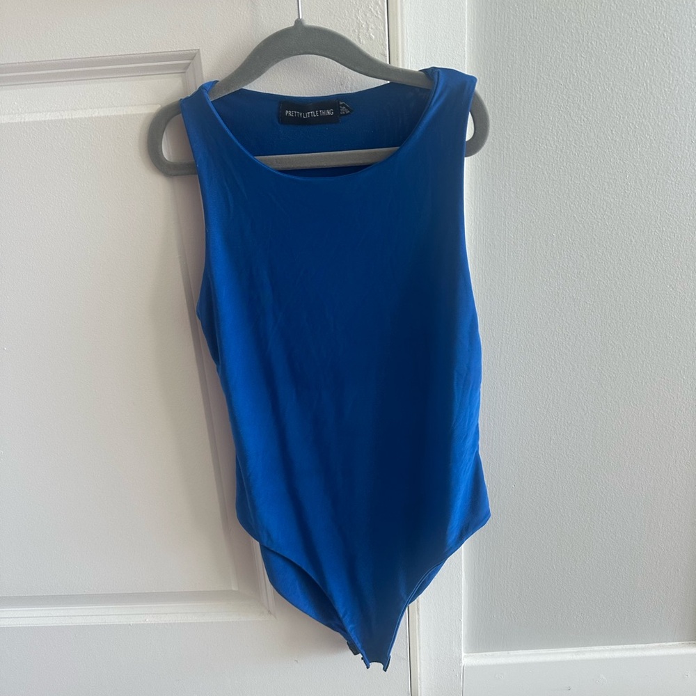 PrettyLittleThing Blue Sleeveless Bodysuit